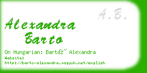 alexandra barto business card